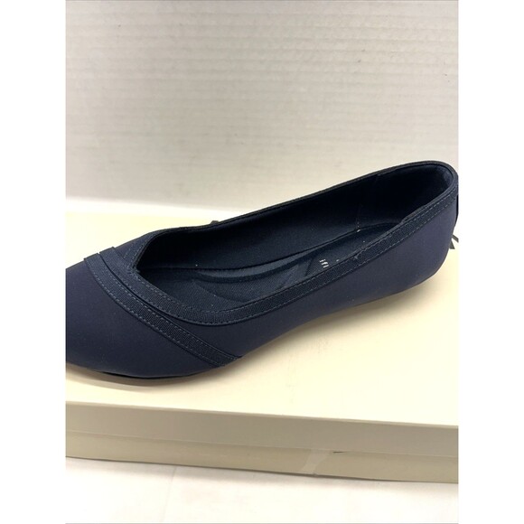 Anne Klein Flex Oceanus Ballet Flat Shoe Navy Fabric Women Sz 6 M New in Box - Picture 3 of 7